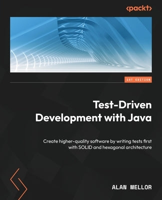 Paperback book titled "Test-Driven Development with Java" by Packt Publishing, featuring a cover with Java and testing concepts.