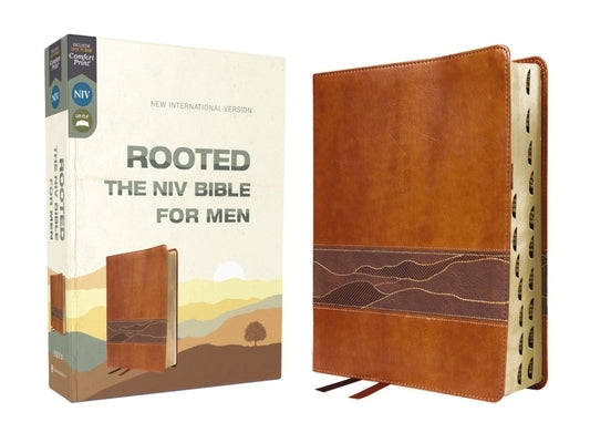 Rooted: The NIV Bible for Men, Leathersoft, Brown, Thumb Indexed, Comfort Print by Livingstone Corporation