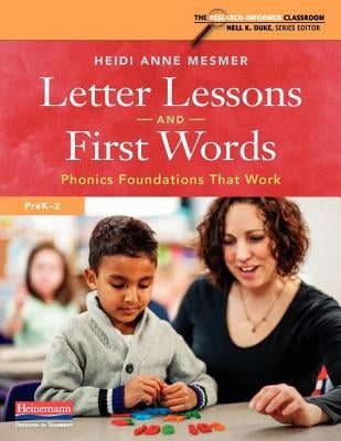 Paperback book titled "Letter Lessons and First Words" by Heinemann Educational Books, showing colorful educational cover design.