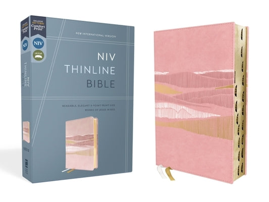 Niv, Thinline Bible, Leathersoft, Pink, Red Letter, Thumb Indexed, Comfort Print by Zondervan