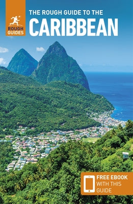 Paperback of The Rough Guide to the Caribbean travel book by Rough Guides, featuring colorful cover design.