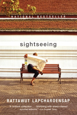 Cover of Grove Press book titled Sightseeing, featuring abstract cityscape illustration in black and white.