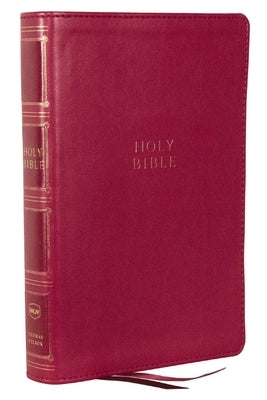 Nkjv, Compact Center-Column Reference Bible, Dark Rose Leathersoft, Red Letter, Comfort Print by Thomas Nelson