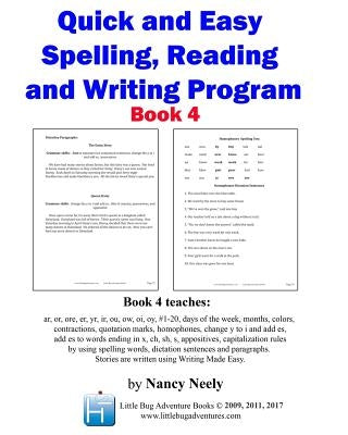 Quick and Easy Spelling, Reading and Writing Program Book 4 Paperback Sand Prints Publishing Company