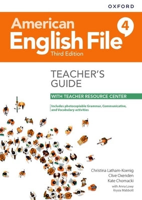 Paperback American English File Level 4 Teacher's Guide by Oxford University Press, USA, with Teacher Resource Center visible.