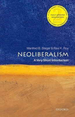 Book cover for "Neoliberalism: A Very Short Introduction" by Oxford University Press, USA, featuring a modern abstract design.