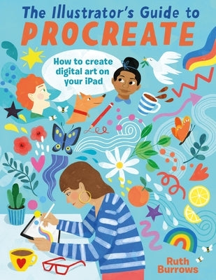Paperback book titled "The Illustrator's Guide to Procreate" by David & Charles, featuring colorful digital art on the cover.