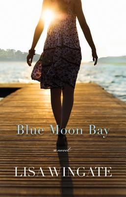 Blue Moon Bay book cover by Bethany House Publishers featuring a scenic coastal landscape with a lighthouse and sunset sky.