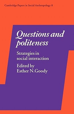 Paperback book titled "Questions and Politeness" by Cambridge University Press, featuring a cover with question marks and polite conversation imagery.