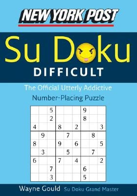 Paperback of New York Post Difficult Su Doku puzzle book by William Morrow & Company, featuring a colorful cover with Su Doku grid.