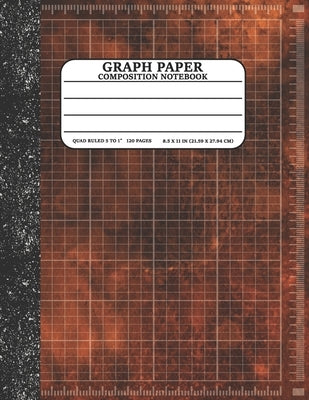 Graph Paper Composition Notebook: Math and Science Lover Graph Paper Cover Watercolor Orange (Quad Ruled 5 squares per inch, 120 pages) Birthday Gifts Paperback Independently Published