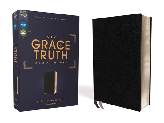 Niv, the Grace and Truth Study Bible, European Bonded Leather, Black, Red Letter, Comfort Print by Mohler Jr, R. Albert