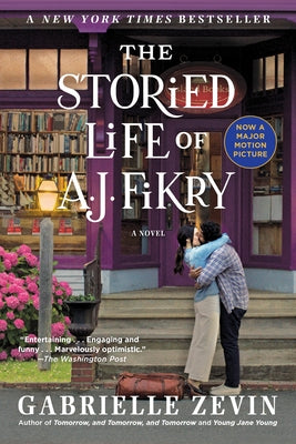 Paperback of The Storied Life of A. J. Fikry by Algonquin Books, featuring the movie tie-in cover with book title and author.