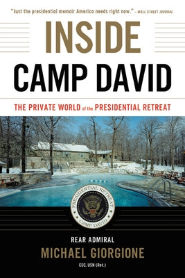 Inside Camp David paperback book by Back Bay Books, featuring a close-up of the cover with presidential retreat imagery.