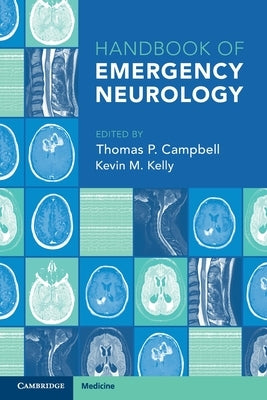 Paperback edition of the Handbook of Emergency Neurology by Cambridge University Press, featuring a medical reference book cover.