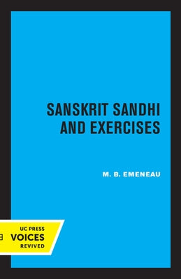 Sanskrit Sandhi and Exercises, Revised Edition by Emeneau, M. B.