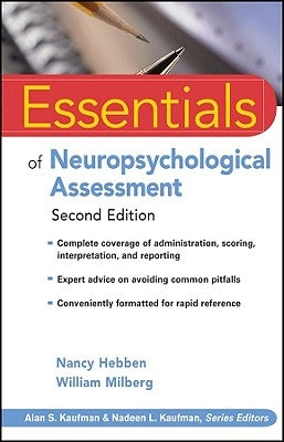 Paperback copy of Essentials of Neuropsychological Assessment by Wiley, featuring a clean cover design with text and graphics.