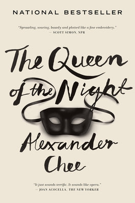 Paperback of The Queen of the Night novel by Mariner Books, featuring a dark, artistic cover with intricate design.