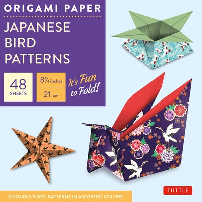 Origami Paper - Japanese Bird Patterns - 8 1/4 - 48 Sheets: Tuttle Origami Paper: Origami Sheets Printed with 8 Different Designs: Instructions for 7 by Tuttle Studio