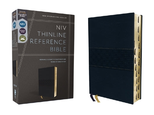 Niv, Thinline Reference Bible (Deep Study at a Portable Size), Leathersoft, Navy, Red Letter, Thumb Indexed, Comfort Print by Zondervan