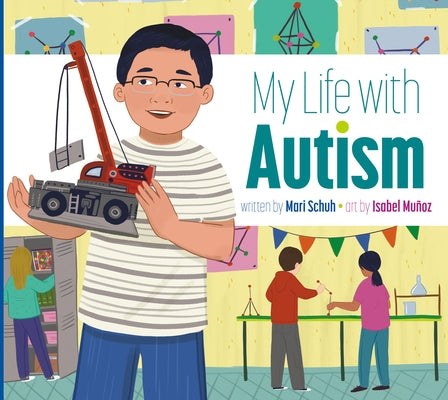 Paperback book titled "My Life with Autism" by Amicus Illustrated, featuring a colorful cover with illustrations.
