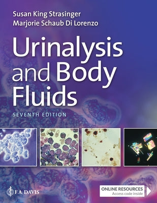 Paperback book titled "Urinalysis and Body Fluids" by F. A. Davis Company, featuring a cover with medical illustrations.
