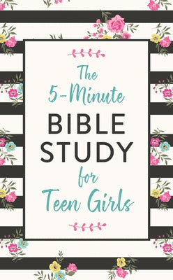 Paperback Bible study book for teen girls titled "The 5-Minute Bible Study," published by Barbour Publishing.