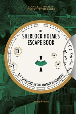 Open book titled The Sherlock Holmes Escape Book by Ammonite Press with illustrated pages and puzzle clues for solving the mystery.