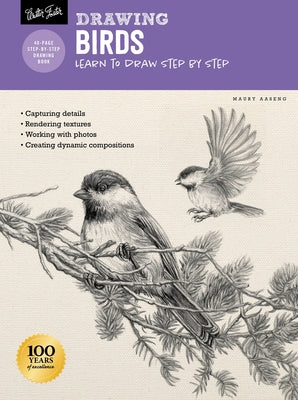 Paperback book titled "Drawing Birds: Learn to Draw Step by Step" by Walter Foster Publishing, featuring bird illustrations on the cover.