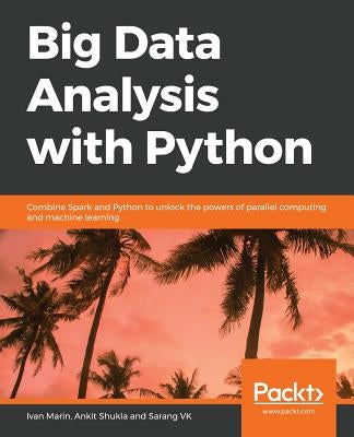 Paperback book titled "Big Data Analysis with Python" by Packt Publishing, featuring a cover with data visualization graphics.