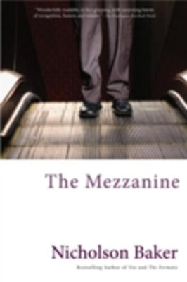 Paperback of "The Mezzanine" by Grove Press, featuring a close-up of the book cover with text and design elements.