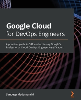 Paperback book titled "Google Cloud for DevOps Engineers" by Packt Publishing, focusing on SRE and cloud DevOps certification.
