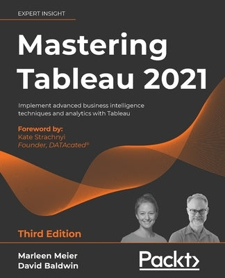 Paperback book titled "Mastering Tableau 2021 Third Edition" by Packt Publishing, showcasing the cover with colorful Tableau graphics.