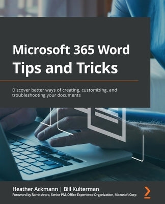 Paperback book titled "Microsoft 365 Word Tips and Tricks" by Packt Publishing, featuring tips for creating and troubleshooting Word documents.