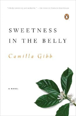 Paperback copy of "Sweetness in the Belly" novel by Penguin Books, featuring the book cover with colorful artwork.