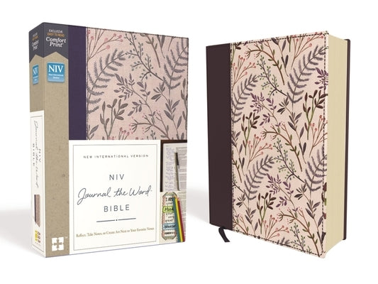 NIV, Journal the Word Bible, Cloth Over Board, Pink Floral, Red Letter Edition, Comfort Print: Reflect, Take Notes, or Create Art Next to Your Favorit by Zondervan