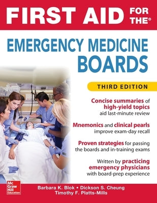 Paperback of First Aid for the Emergency Medicine Boards Third Edition by McGraw Hill Medical, showing the front cover.