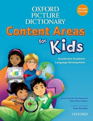 Paperback Oxford Picture Dictionary Content Area for Kids English Dictionary with colorful illustrations and content pages.