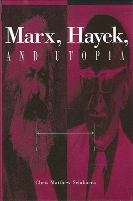 Paperback book titled "Marx, Hayek, and Utopia" by State University of New York Press, featuring a cover with text and design elements.