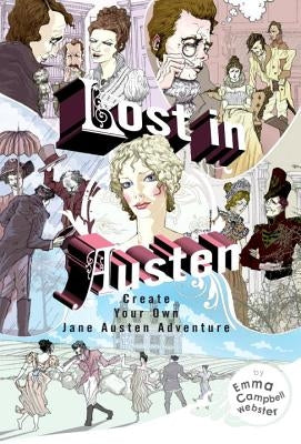 Cover image of "Lost in Austen: Create Your Own Jane Austen Adventure" book by Riverhead Books, featuring a vintage-inspired design.