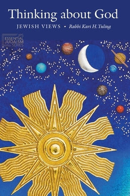 Paperback book titled "Thinking about God: Jewish Views" by Jewish Publication Society, featuring a cover with Hebrew and religious imagery.