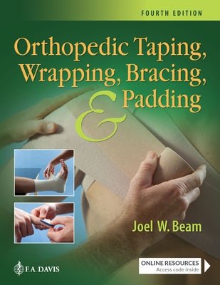Paperback book titled "Orthopedic Taping, Wrapping, Bracing, and Padding" by F. A. Davis Company, featuring a cover image.