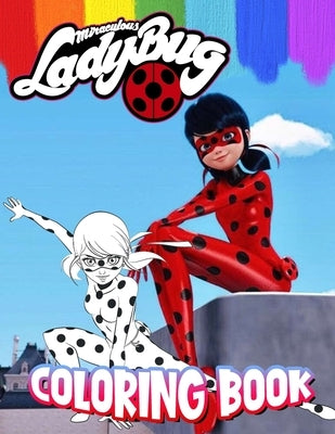 Paperback Miráculous Ladybug coloring book with one-sided pages featuring detailed illustrations of scenes and characters for kids and adults.