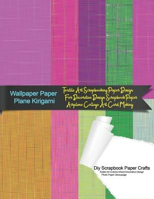 Colorful paperback scrapbook paper featuring paper plane kirigami and textile art designs for decoupage and craft projects.