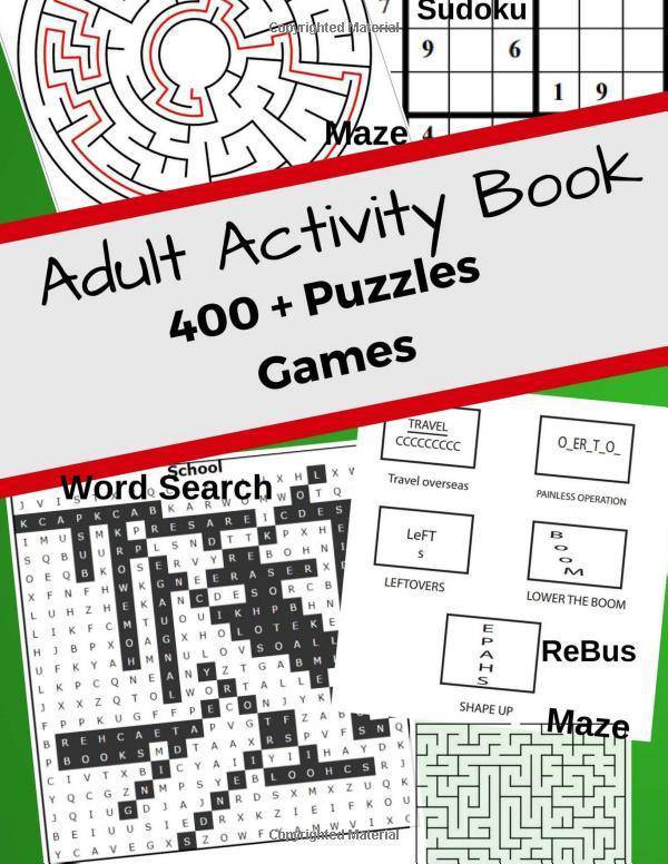 Adult Activity Book 400 + Puzzles Games: Jumbo With Mazes, Sudok - SureShot Books Publishing LLC