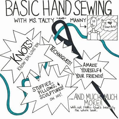 Paperback Basic Hand Sewing book by Lulu.com, featuring sewing instructions and techniques on the cover.