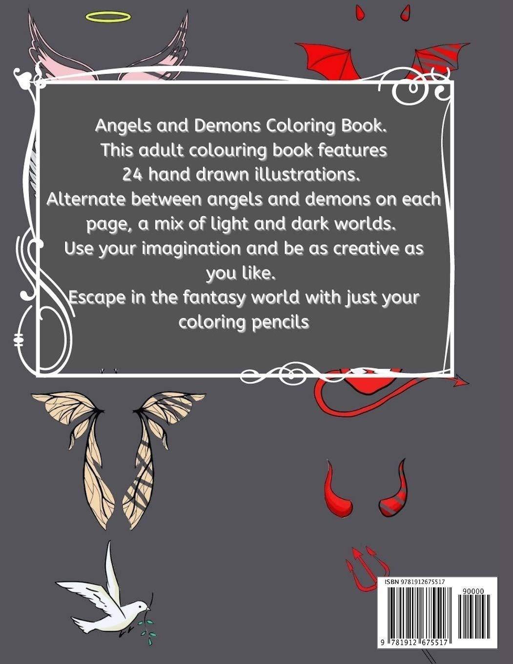 Angels and Demons Coloring Book: Adult Coloring Fun, Stress Reli - SureShot Books Publishing LLC