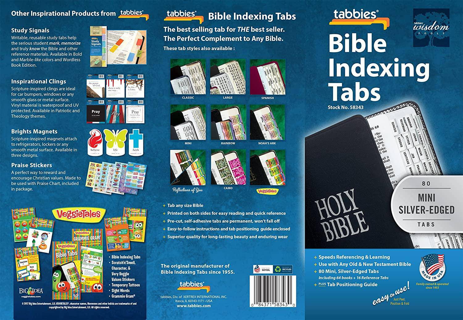 Bible Tab: Clear Tab with Silver Center Strip & Black Lettering - SureShot Books Publishing LLC
