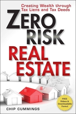 Paperback book cover for "Zero Risk Real Estate" by Wiley, featuring a professional design related to tax liens and deeds investing.